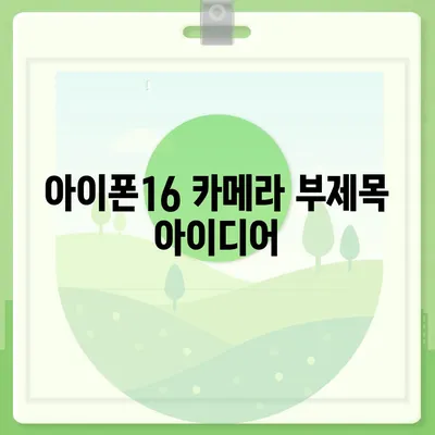 아이폰16 카메라 | 향상된 연산 사진으로 아름다운 순간 포착