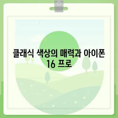 아이폰 16 프로 색상 구성 | 새로운 색상 옵션과 클래식 색상