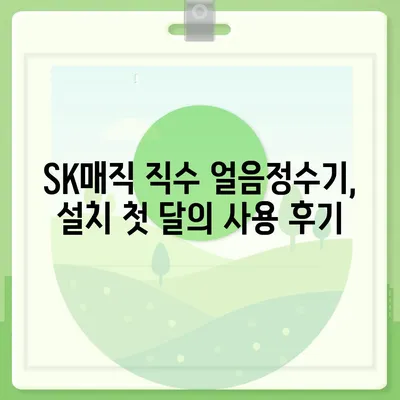 SK매직 직수 얼음정수기 | 설치 1개월 후기와 멋진 디자인 비결