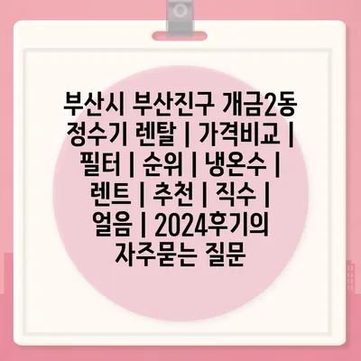 부산시 부산진구 개금2동 정수기 렌탈 | 가격비교 | 필터 | 순위 | 냉온수 | 렌트 | 추천 | 직수 | 얼음 | 2024후기