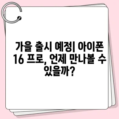 아이폰16 프로 Pro의 출시일, 디자인, 및 기타 특징