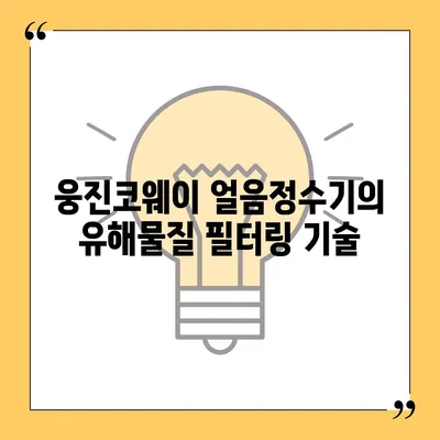 웅진코웨이 얼음정수기의 유해물질 제거 풍부한 후기