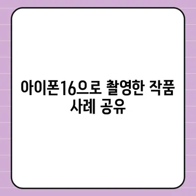 아이폰16 카메라 | 전문 사진가를 위한 완벽한 도구