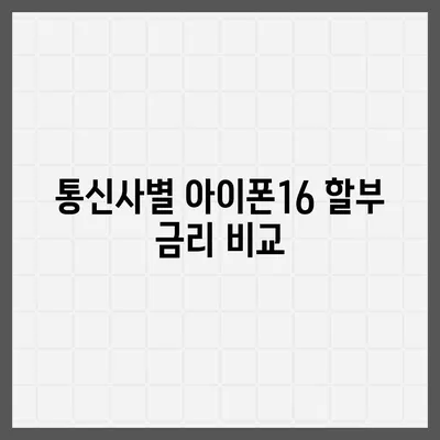 아이폰16 할부 최저 금리 | 어떻게 찾을까?