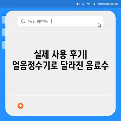 웅진코웨이 얼음정수기의 유해물질 제거 풍부한 후기