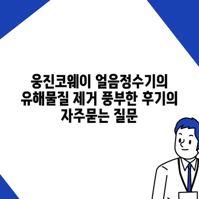 웅진코웨이 얼음정수기의 유해물질 제거 풍부한 후기