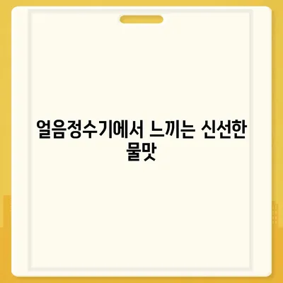 청호나이스 얼음정수기의 풍부한 혜택, 물맛도 덤!