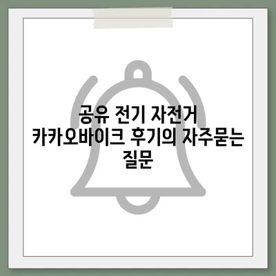 공유 전기 자전거 카카오바이크 후기