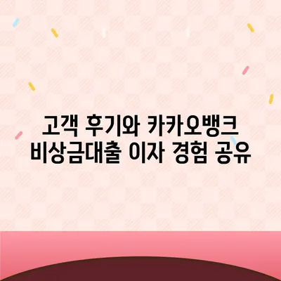 카카오뱅크 pc버전 비상금대출이자