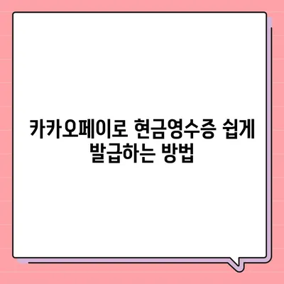 카카오페이 현금영수증 발급 및 확인, 수정 방법