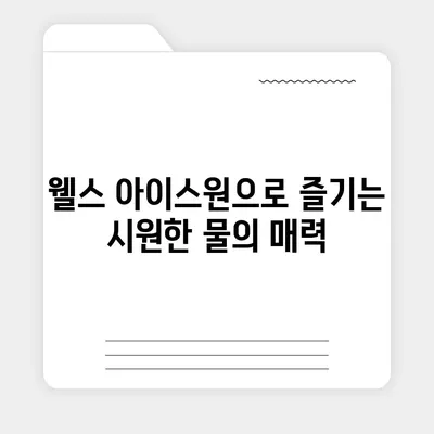 웰스 아이스원 얼음정수기 후기 | 시원한 직수와 건강한 생활