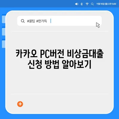 카카오 pc버전 비상금대출