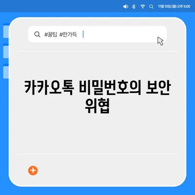 카카오톡 비밀번호 설정의 중요성과 강력한 비밀번호 만드는 법