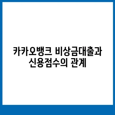 카카오뱅크 비상금대출 신용점수