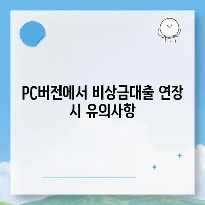 카카오뱅크 pc버전 비상금대출 연장