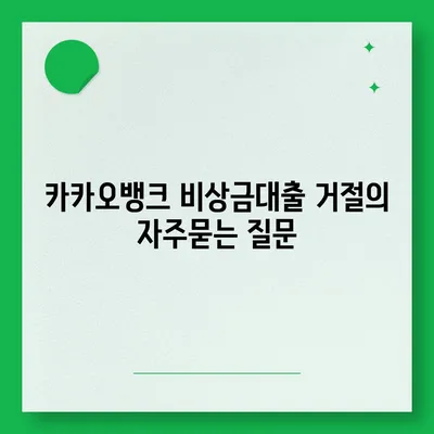 카카오뱅크 비상금대출 거절