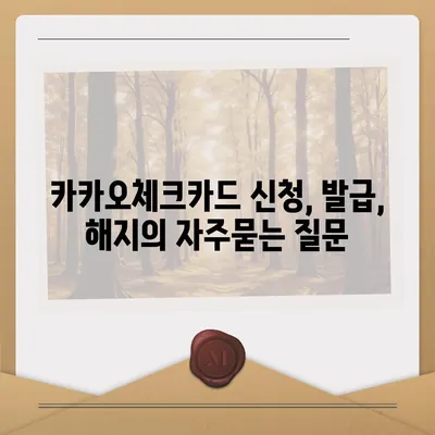 카카오체크카드 신청, 발급, 해지