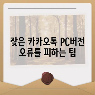 카카오톡 pc버전 오류