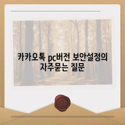 카카오톡 pc버전 보안설정