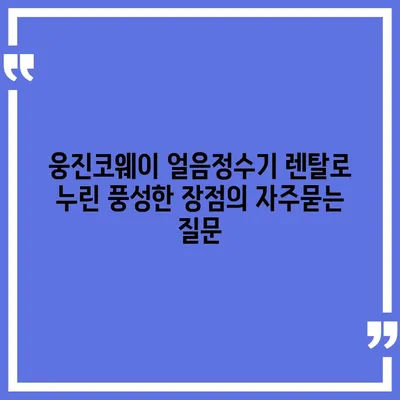 웅진코웨이 얼음정수기 렌탈로 누린 풍성한 장점