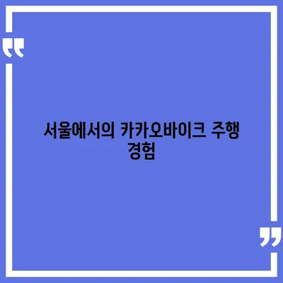 공유 전기 자전거 카카오바이크 후기