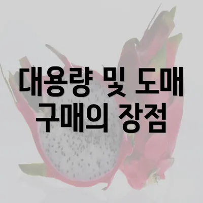 대용량 및 도매 구매의 장점