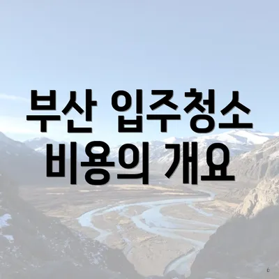 부산 입주청소 비용의 개요