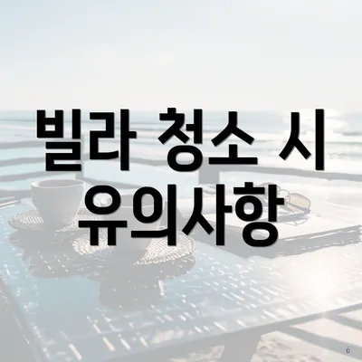 빌라 청소 시 유의사항