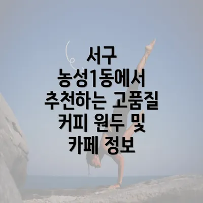 서구 농성1동에서 추천하는 고품질 커피 원두 및 카페 정보