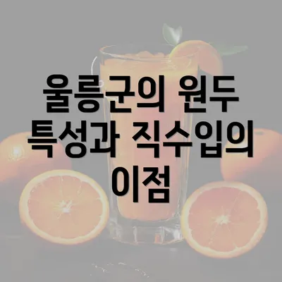 울릉군의 원두 특성과 직수입의 이점