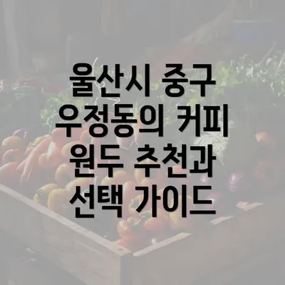 울산시 중구 우정동의 커피 원두 추천과 선택 가이드