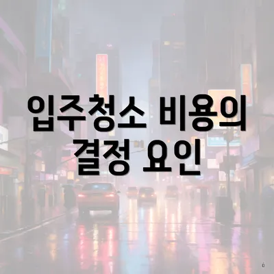 입주청소 비용의 결정 요인