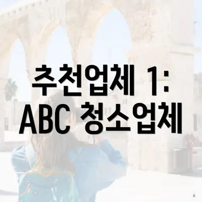 추천업체 1: ABC 청소업체