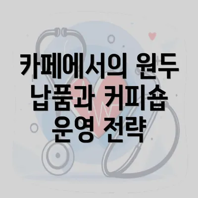 카페에서의 원두 납품과 커피숍 운영 전략