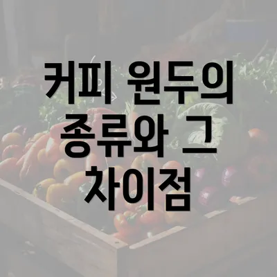 커피 원두의 종류와 그 차이점