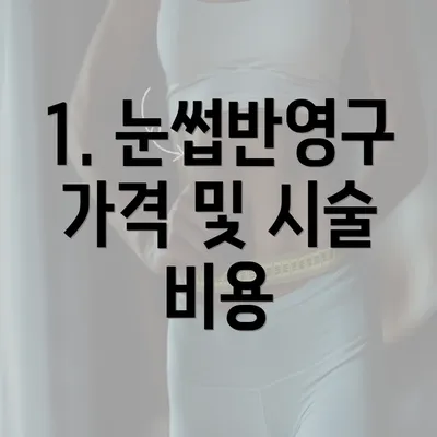 1. 눈썹반영구 가격 및 시술 비용