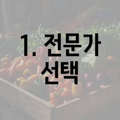 1. 전문가 선택