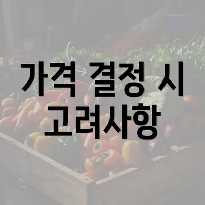 가격 결정 시 고려사항