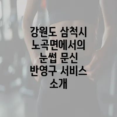 강원도 삼척시 노곡면에서의 눈썹 문신 반영구 서비스 소개