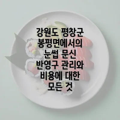 강원도 평창군 봉평면에서의 눈썹 문신 반영구 관리와 비용에 대한 모든 것