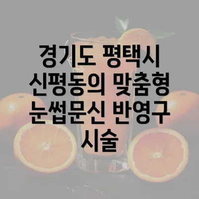 경기도 평택시 신평동의 맞춤형 눈썹문신 반영구 시술