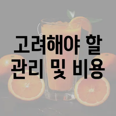 고려해야 할 관리 및 비용