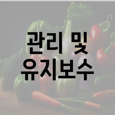 관리 및 유지보수