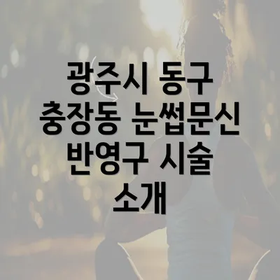 광주시 동구 충장동 눈썹문신 반영구 시술 소개