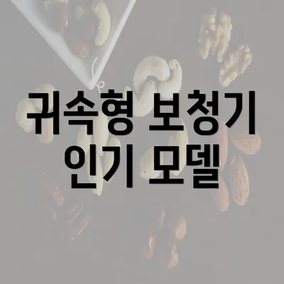 귀속형 보청기 인기 모델