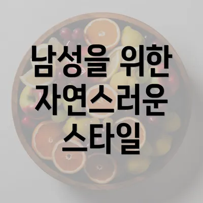 남성을 위한 자연스러운 스타일