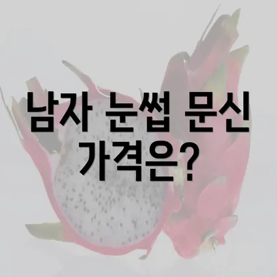 남자 눈썹 문신 가격은?