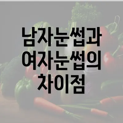 남자눈썹과 여자눈썹의 차이점