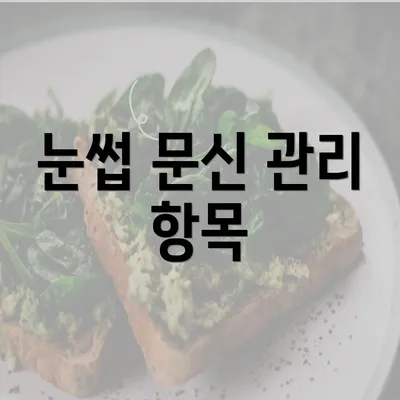 눈썹 문신 관리 항목