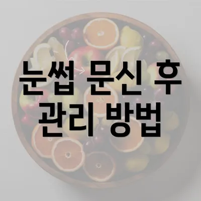 눈썹 문신 후 관리 방법